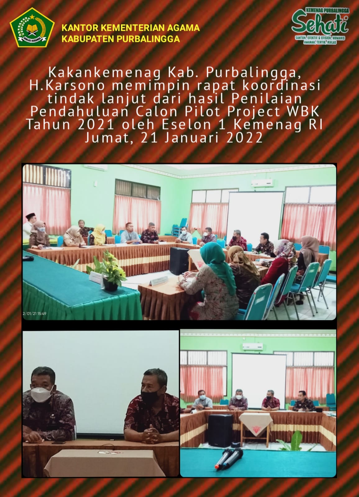 Rakor tindak lanjut dari hasil penilian pendahuluan Calon Pilot Projrct WBK