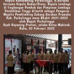 Pelantikan Pengurus Majelis Pembimbing Cabang Gerakan Pramuka Kab. Purbalingga masa Bhakti 2021-2022 oleh Kwarda Jateng