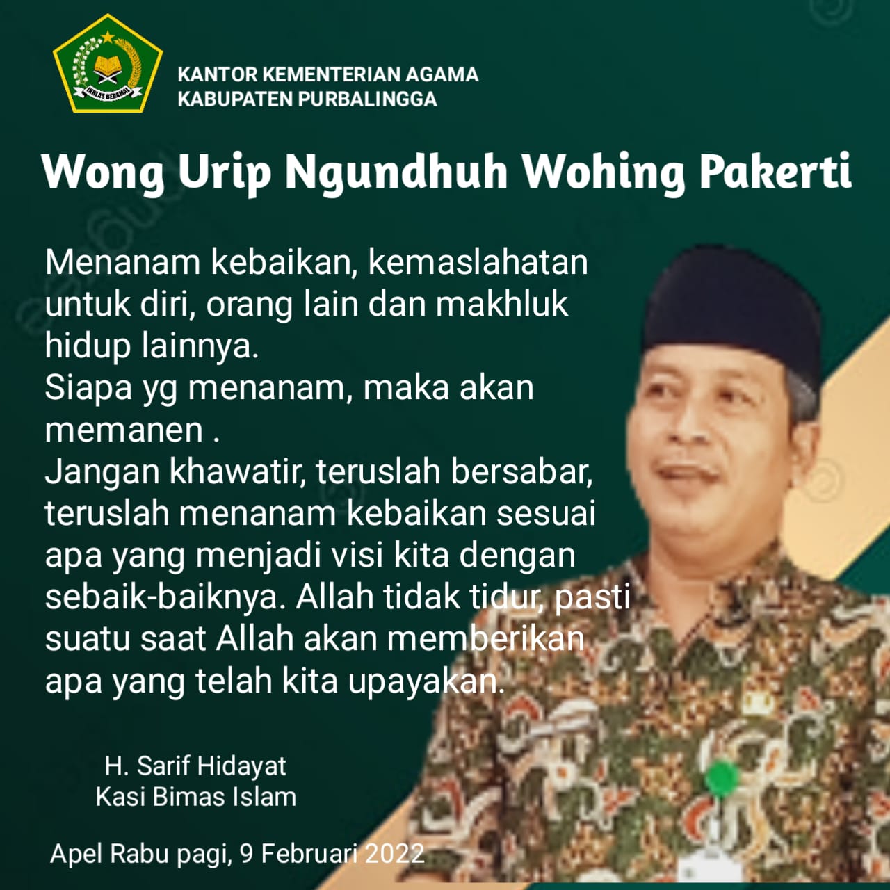 Sambutan Apel Pagi Kasi Bimas Islam