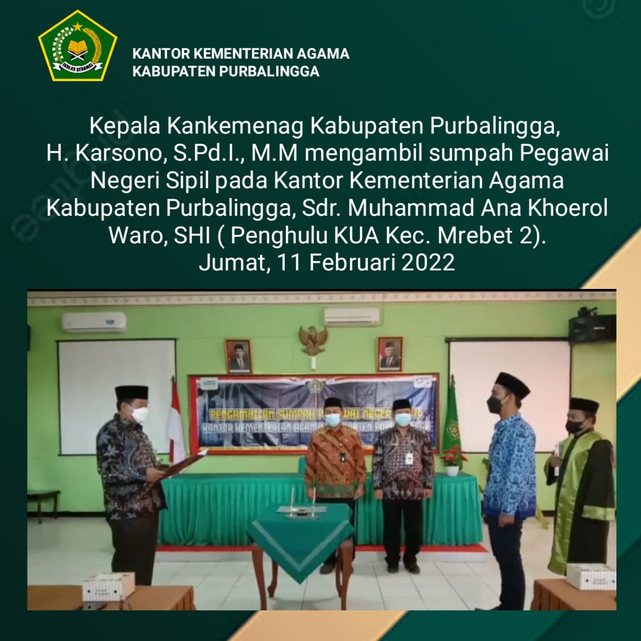 Pengambilan Sumpah Pegawai Negeri Sipil