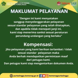 Maklumat Pelayanan pada Kankemenag Kab. Purbalingga