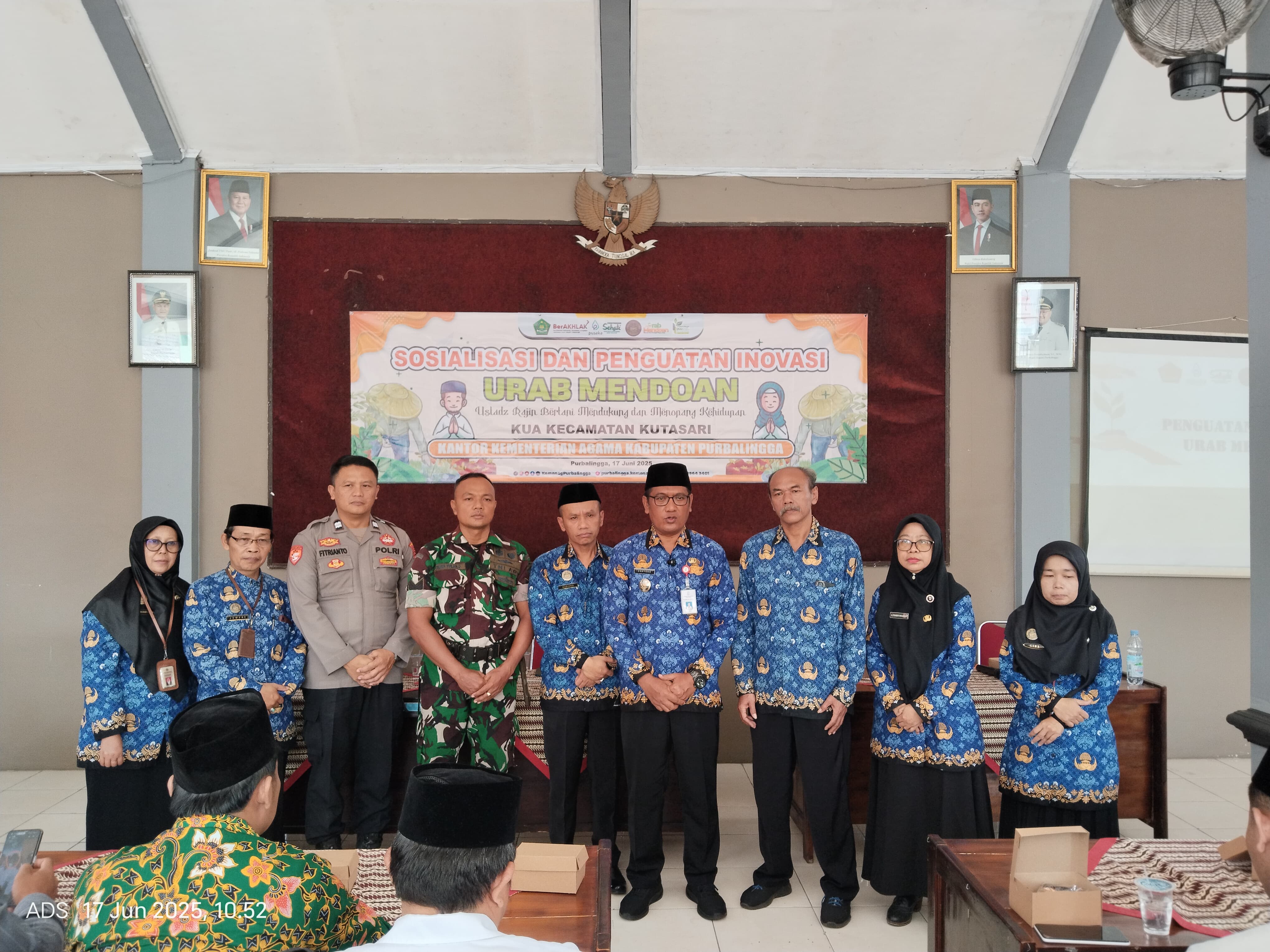 Plt. Kasubag TU, Sudiono hadir dala sosialisasi urab mendoan
