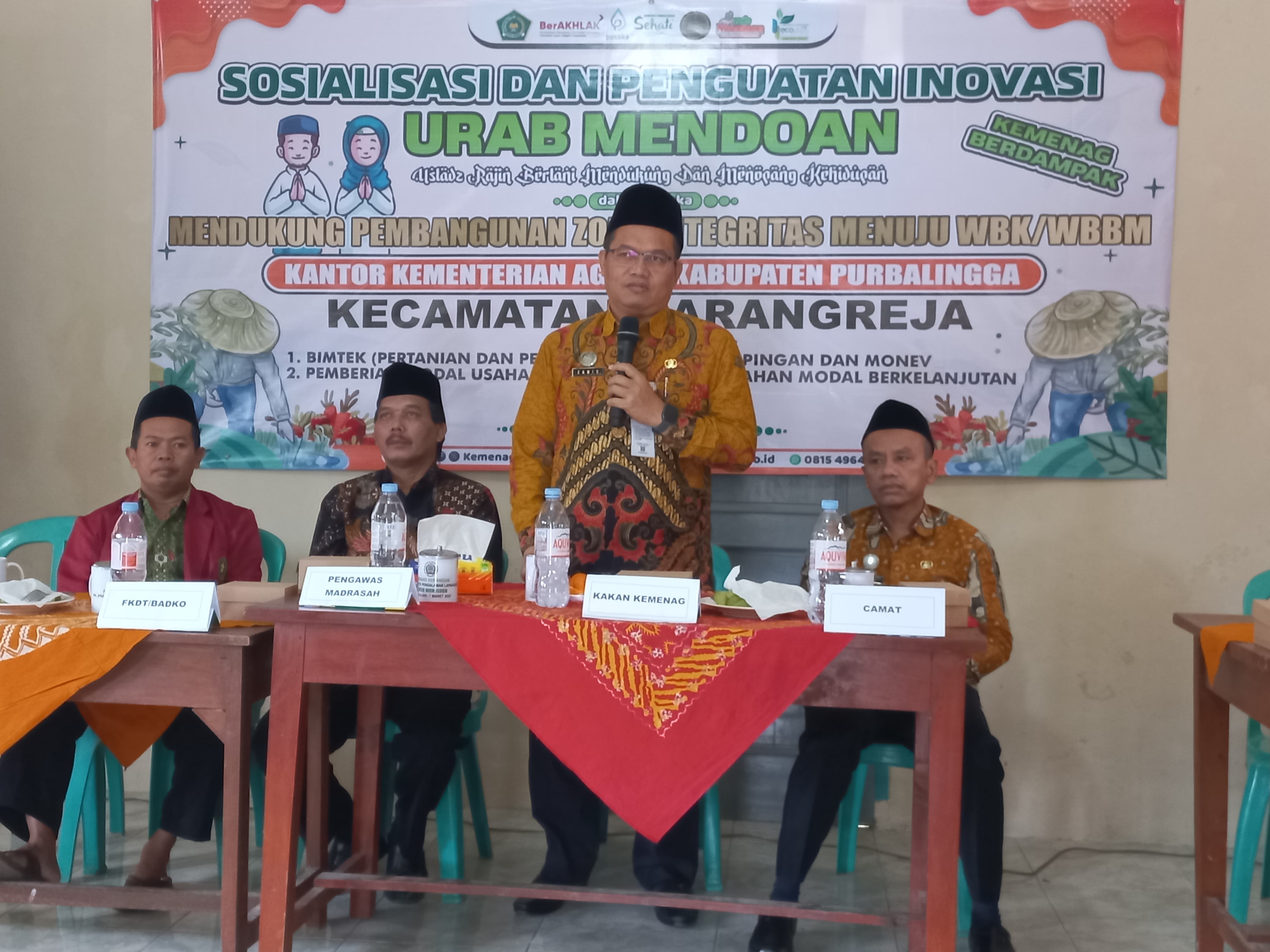 Kakan kemenag Kabupaten Purbalingga hadir dalam sosialisasi urab mendoan di Karangreja