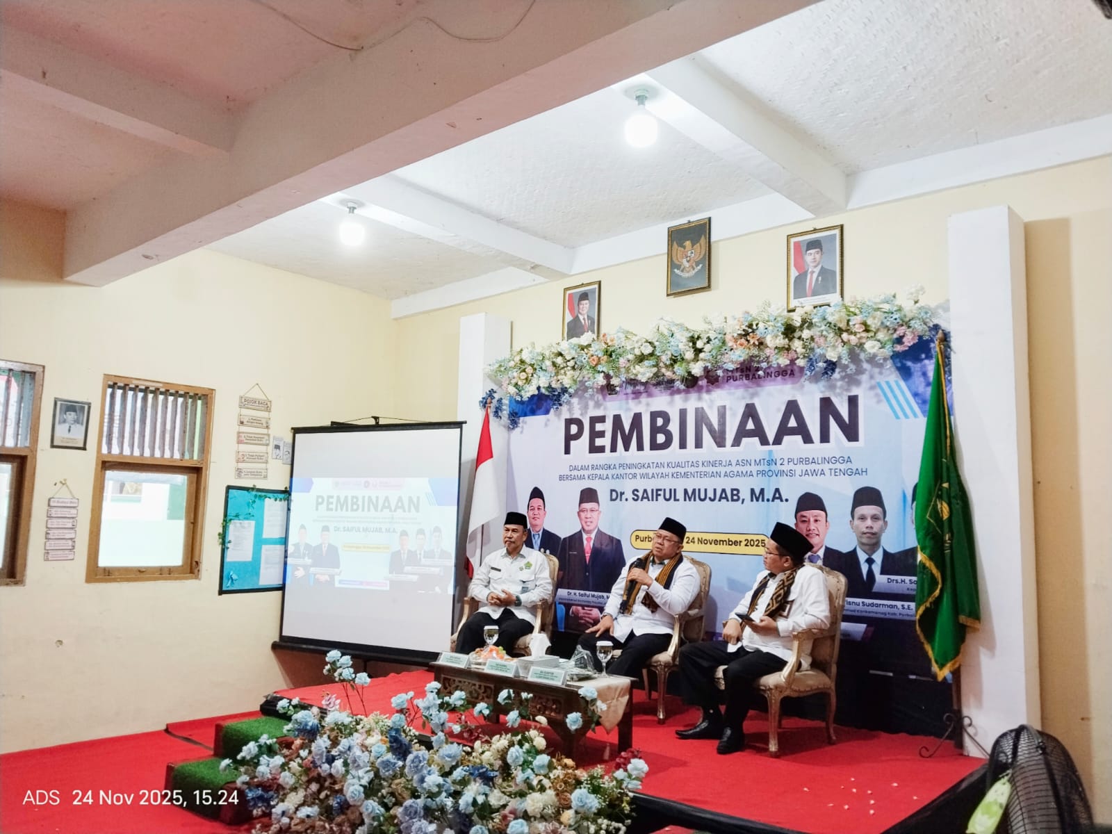 Pembinaan ASN MTs N 2 Purbalingga oleh Kakanwil Jateng