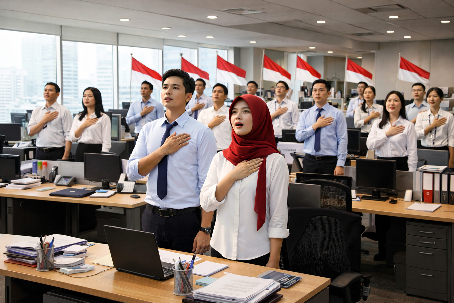 Manfaat berdiri menyanyikan lagu Indonesia Raya