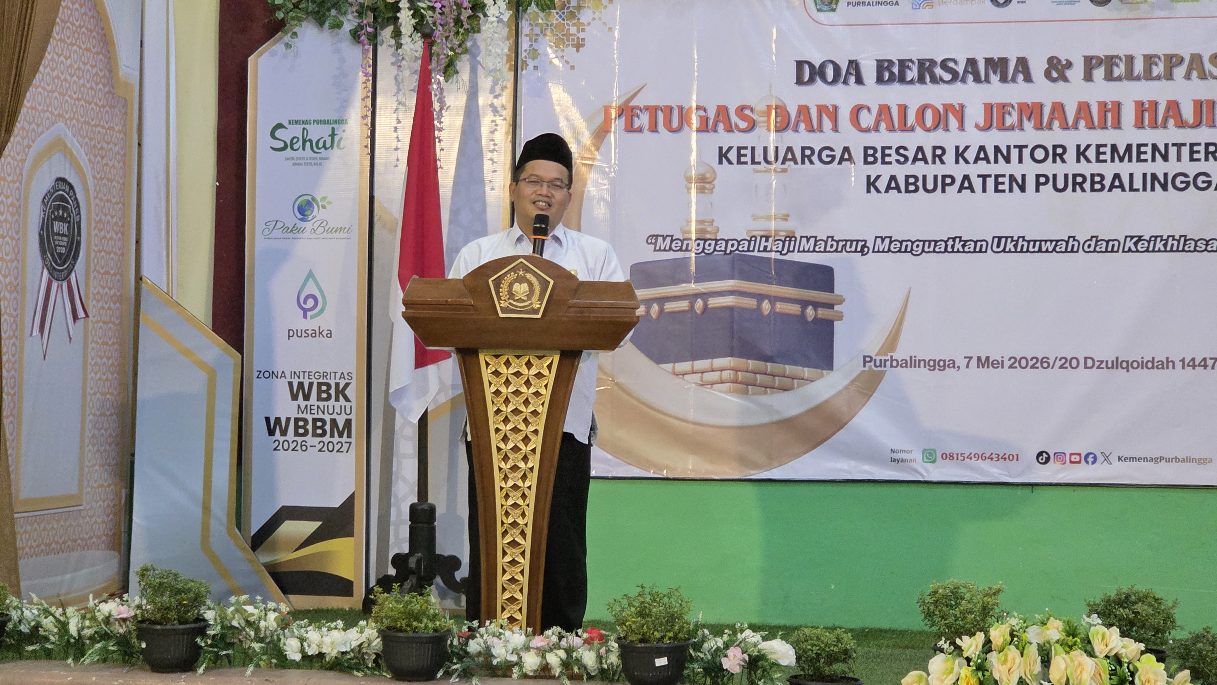 Kakan Kemenag Zahid Khasani beri pesan kepada petugas dan calon jemaah haji Kemenag Purbalingga