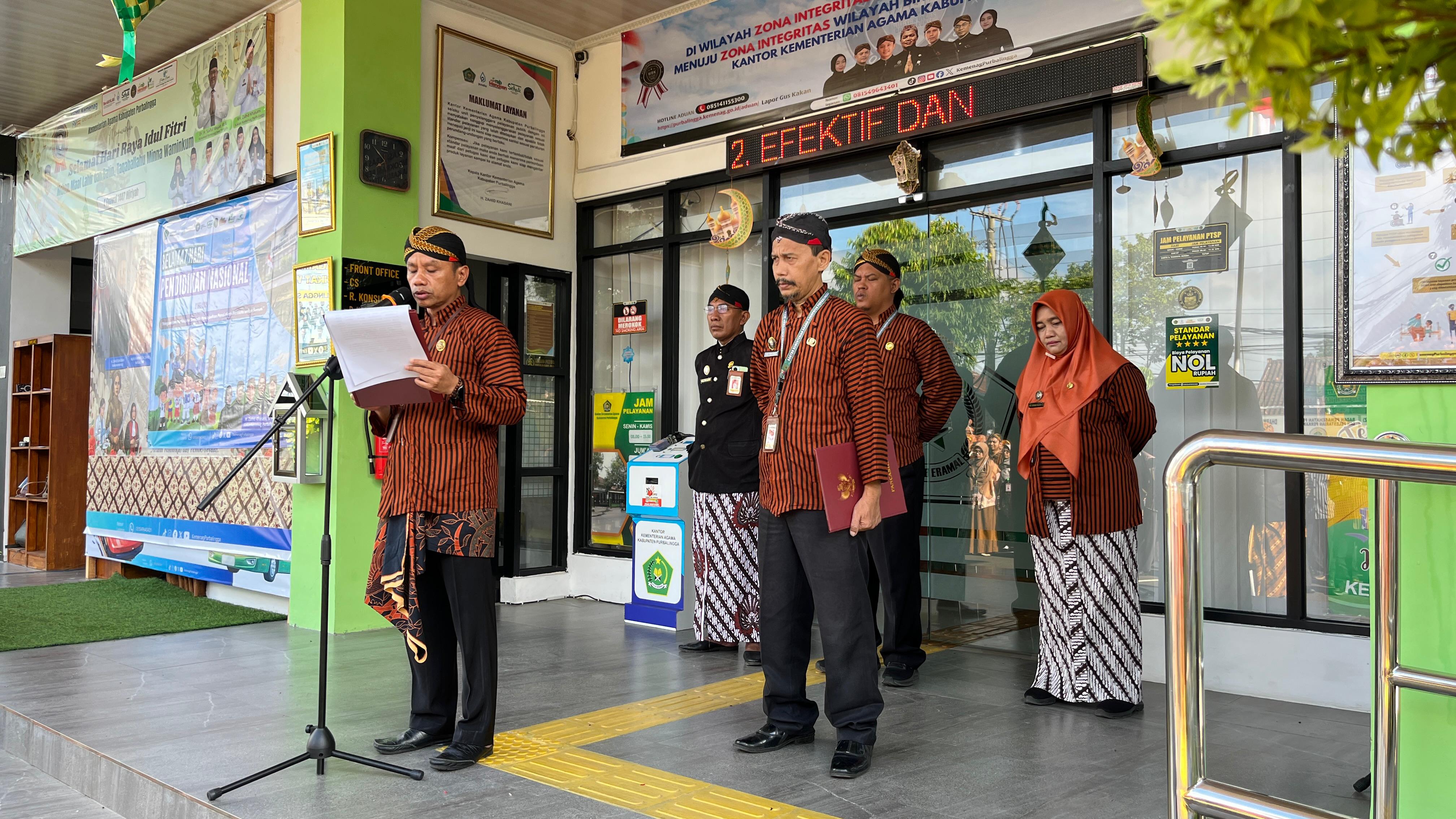Hardiknas 2026, Kasubbag TU Kemenag Purbalingga Tekankan Kolaborasi dan 3M