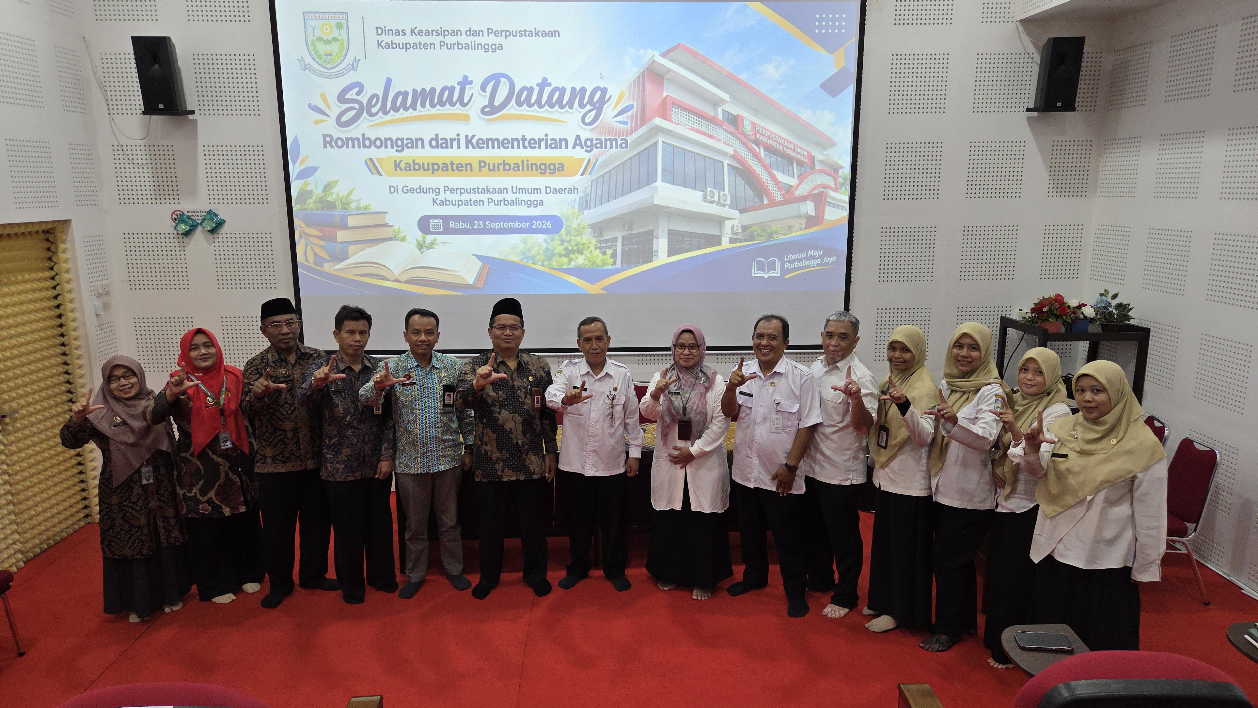 Kantor Kementerian Agama Kabupaten Purbalingga melakukan koordinasi dan sinergi pengelolaan perpustakaan madrasah dengan Dinas Kearsipan dan Perpustakaan (Arpusda) Kabupaten Purbalingga, Rabu (23/9/2026).