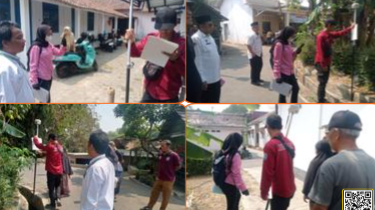 Penyelenggara Zakat dan Wakaf (Zawa), Muslimin, memberikan layanan pendampingan pengukuran tanah wakaf di Desa Bojongsari, Kecamatan Bojongsari, Senin (29/9/2026).