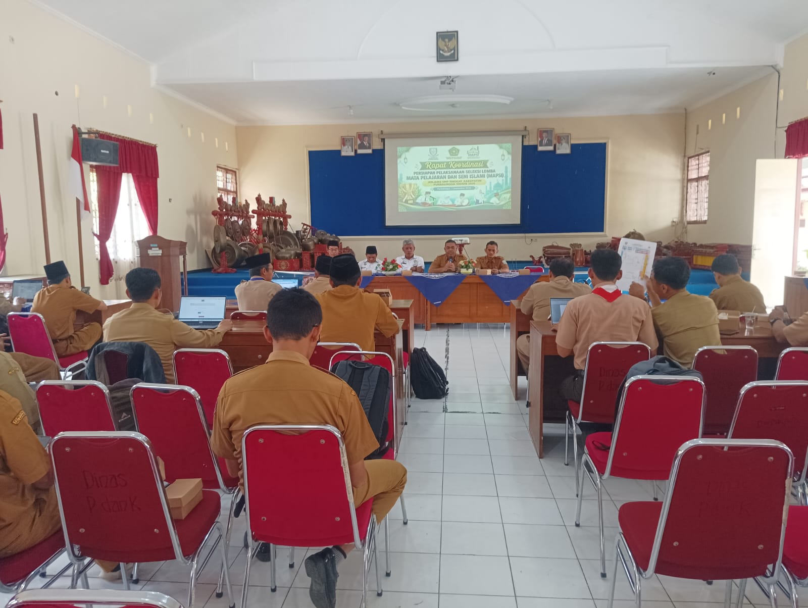 Rapat Koordinasi Persiapan Seleksi Mata Pelajaran dan Seni Islami (MAPSI) Jenjang SMP Tingkat Kabupaten Purbalingga Tahun 2026, Senin (7/9/2026)