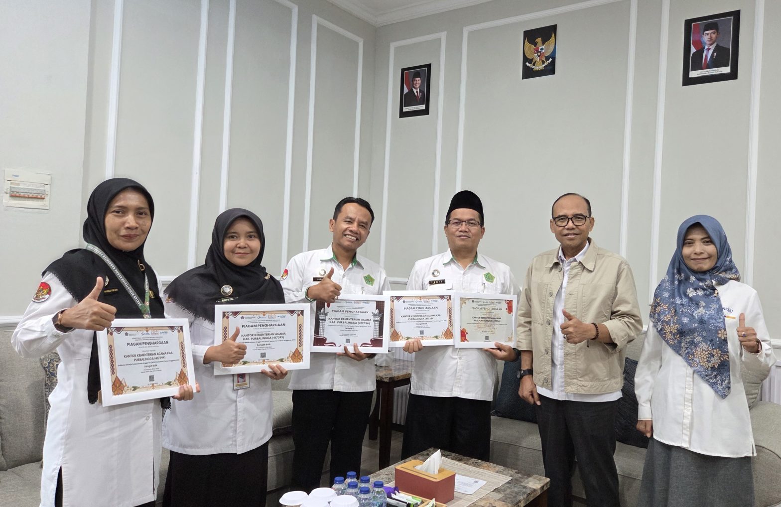 Silaturahmi ke KPPN Purwokerto, Kemenag Purbalingga Bawa Pulang 5 Penghargaan Pengelolaan Anggaran